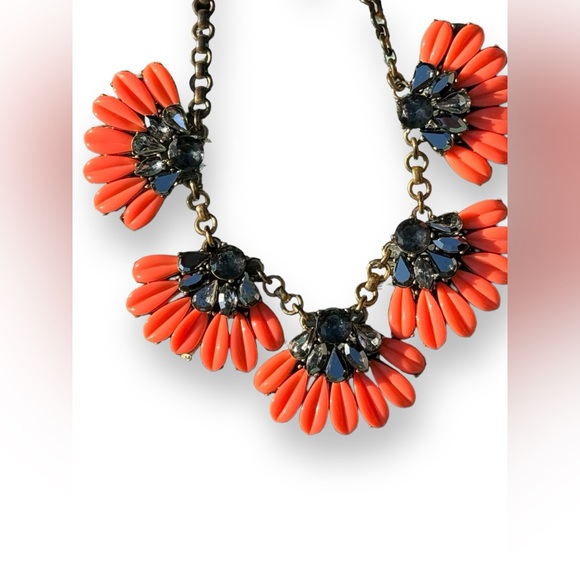 J. Crew Coral & Hematite Statement Necklace - Picture 3 of 8